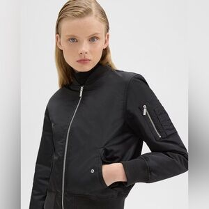 Theory Classic Bomber Jacket Nylon, NWT, Small, black